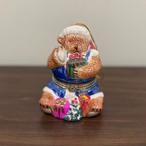 Vtg Mr Christmas Santa Bear Music God Rest Ye Merry Trinket Moving Train Set